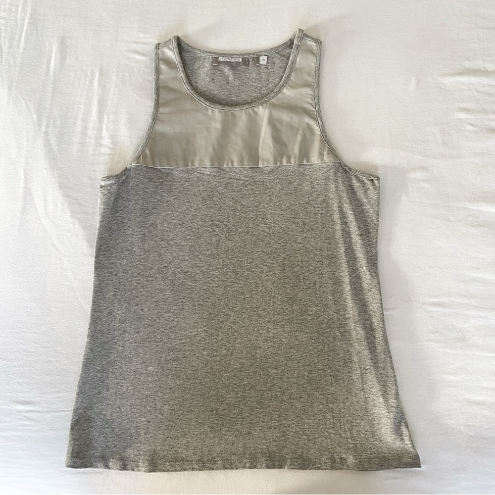 HUNTER BELL Gray Top With Leather